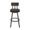 Armen Living Jinab Swivel Counter Stool in Brown Metal with Brown Faux Leather 840254335240 - alternate 7